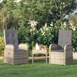 Chaises de jardin inclinables coussins lot de 2 R&eacute;sine tress&eacute;e