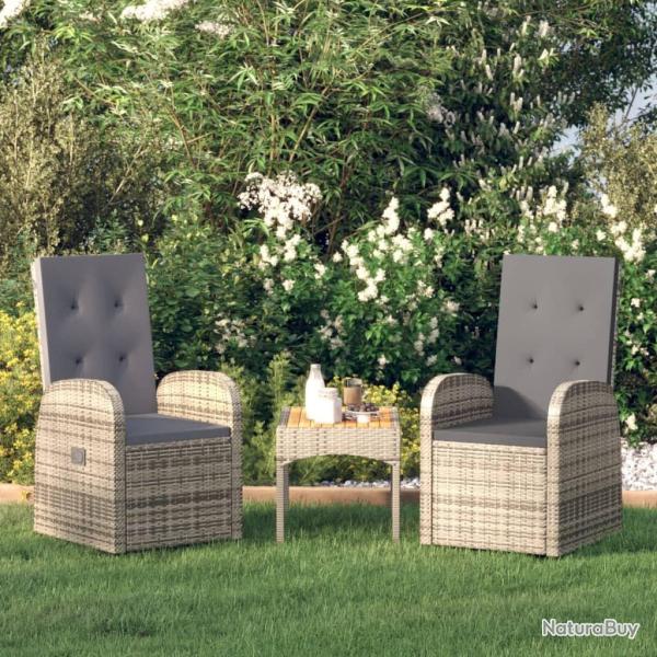 Chaises de jardin inclinables coussins lot de 2 R�sine tress�e alsavelo