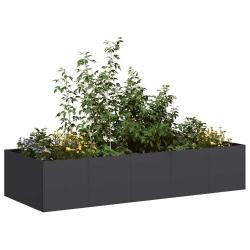 Jardini&egrave;re noir 200x80x40 cm acier