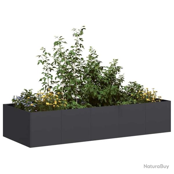 Jardini�re noir 200x80x40 cm acier