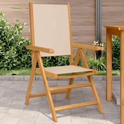 Chaises de jardin lot de 2 beige bois d'acacia massif et tissu alsavelo