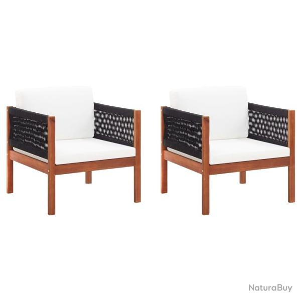 Chaises de jardin lot de 2 Bois d'acacia massif