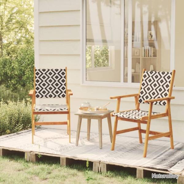 Chaises de jardin lot de 2 Bois d'acacia solide alsavelo