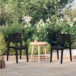 Chaises de jardin lot de 2 Anthracite Polypropyl&egrave;ne