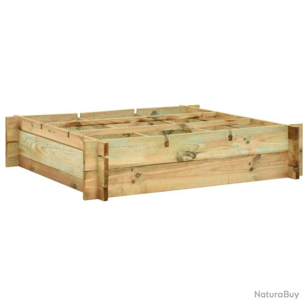 Lit sur�lev� 90 x 90 x 20 cm Bois impr�gn� alsavelo