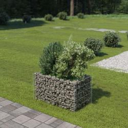 Lit sur&eacute;lev&eacute; &agrave; gabion Acier galvanis&eacute; 90x50x50 cm