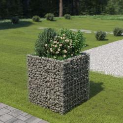 Lit sur&eacute;lev&eacute; &agrave; gabion Acier galvanis&eacute; 90x90x100 cm