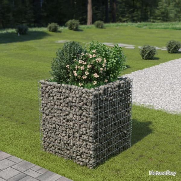 Lit sur�lev� � gabion Acier galvanis� 90x90x100 cm
