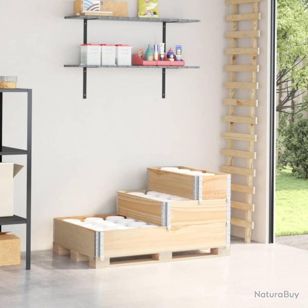 Lit sur�lev� � 3 niveaux 120x80 cm bois de pin massif
