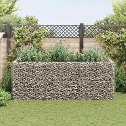 Lit sur&eacute;lev&eacute; &agrave; gabion Acier 270x90x100 cm alsavelo