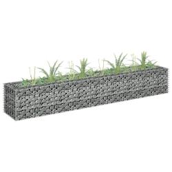 Lit sur&eacute;lev&eacute; &agrave; gabion Acier galvanis&eacute; 180x30x30 cm