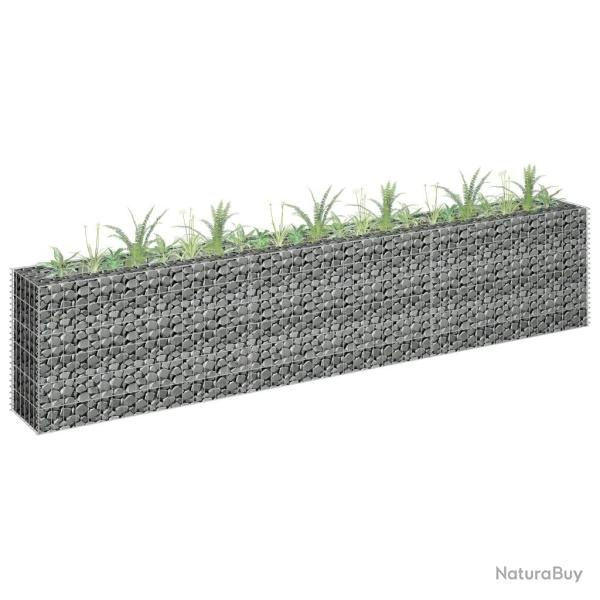 Lit sur�lev� � gabion Acier galvanis� 270x30x60 cm