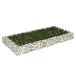 Lit sur&eacute;lev&eacute; &agrave; gabion Acier galvanis&eacute; 200x100x20 cm