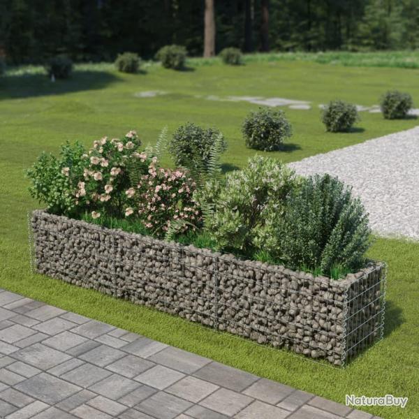 Lit sur�lev� � gabion Acier galvanis� 270x50x50 cm