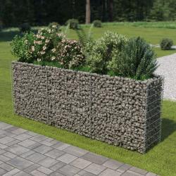Lit sur&eacute;lev&eacute; &agrave; gabion Acier galvanis&eacute; 270x50x100 cm