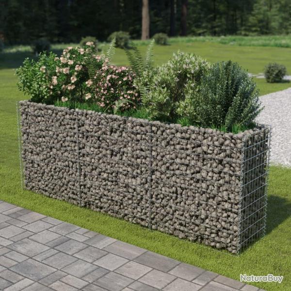 Lit sur�lev� � gabion Acier galvanis� 270x50x100 cm alsavelo