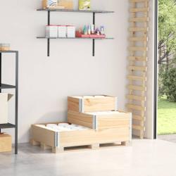 Lit sur&eacute;lev&eacute; &agrave; 3 niveaux 120x80 cm bois de pin massif alsavelo