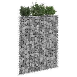 Lit sur&eacute;lev&eacute; &agrave; gabion en trap&egrave;ze Acier galvanis&eacute; 80x20x100 cm
