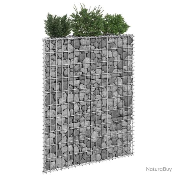 Lit sur�lev� � gabion en trap�ze Acier galvanis� 80x20x100 cm