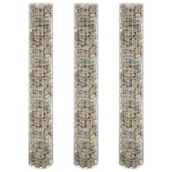 Lit sur&eacute;lev&eacute; &agrave; gabion circulaire 3pcs Acier galvanis&eacute; &Oslash;30x200cm