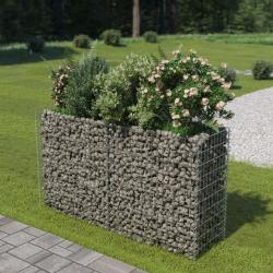 Lit sur&eacute;lev&eacute; &agrave; gabion Acier galvanis&eacute; 180x50x100 cm