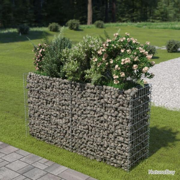Lit sur�lev� � gabion Acier galvanis� 180x50x100 cm alsavelo