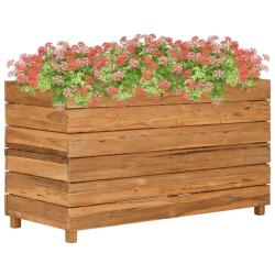 Lit sur&eacute;lev&eacute; 100x40x55 cm bois de teck recycl&eacute; et acier