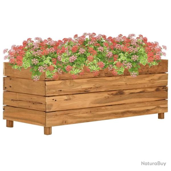 Lit sur�lev� 100x40x38 cm bois de teck recycl� et acier