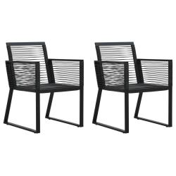 Chaises de jardin lot de 2 Noir Rotin PVC alsavelo