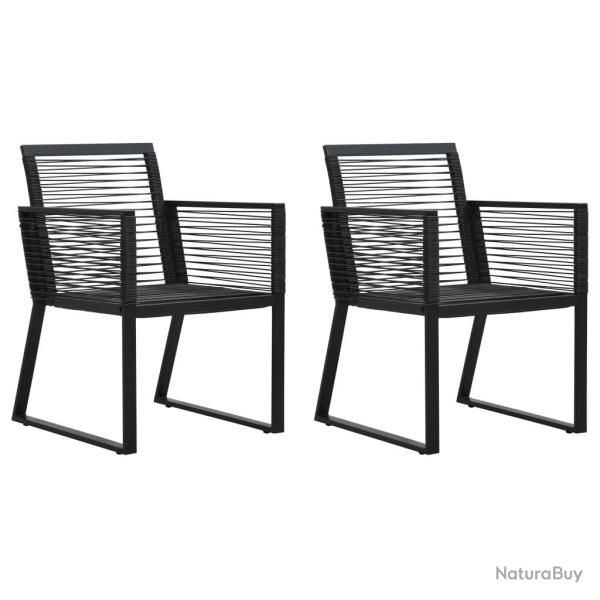 Chaises de jardin lot de 2 Noir Rotin PVC alsavelo