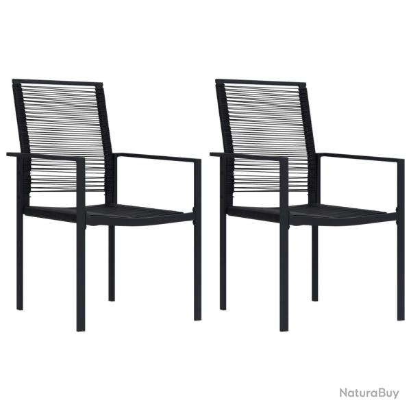 Chaises de jardin lot de 2 Rotin PVC Noir alsavelo