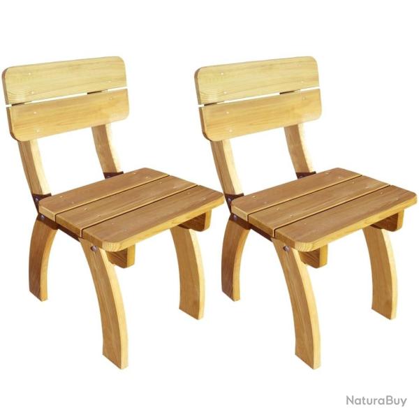Chaises de jardin lot de 2 Pin�de impr�gn�e