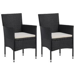 Chaises de jardin lot de 2 R&eacute;sine tress&eacute;e Noir