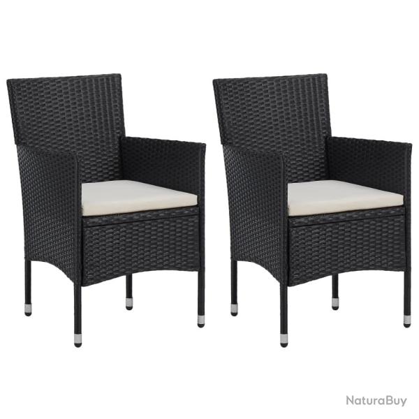 Chaises de jardin lot de 2 R�sine tress�e Noir