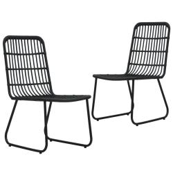 Chaises de jardin lot de 2 R&eacute;sine tress&eacute;e Noir