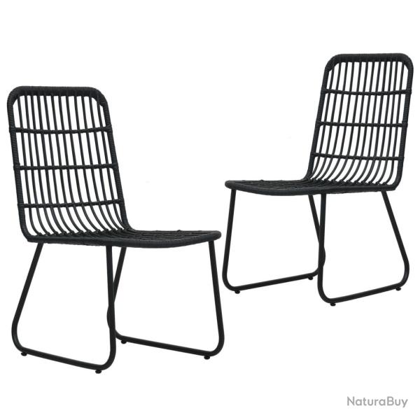 Chaises de jardin lot de 2 R�sine tress�e Noir