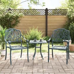 Chaises de jardin lot de 2 vert aluminium coul&eacute;