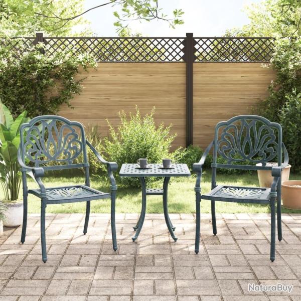 Chaises de jardin lot de 2 vert aluminium coul alsavelo