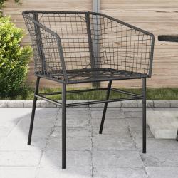 Chaises de jardin lot de 2 Noir R&eacute;sine tress&eacute;e
