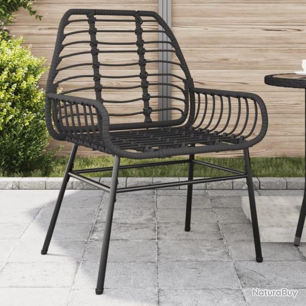 Chaises de jardin lot de 2 Noir R�sine tress�e