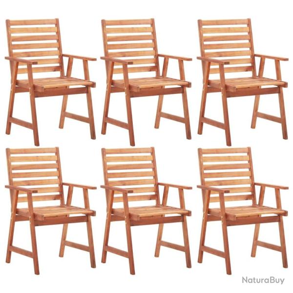 Chaises � manger d'ext�rieur lot de 6 Acacia massif