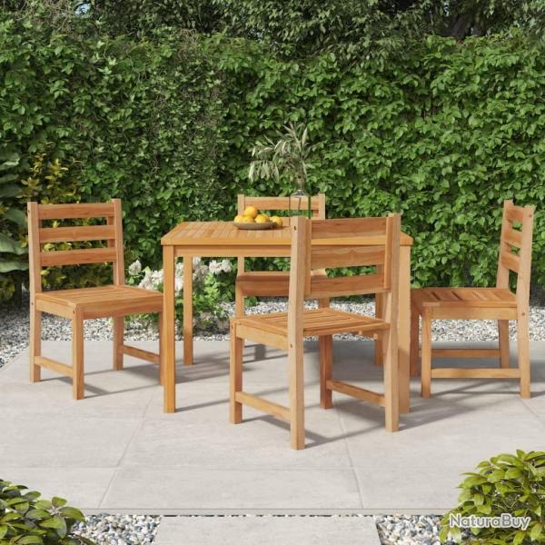 Chaises de jardin lot de 4 Bois de teck solide