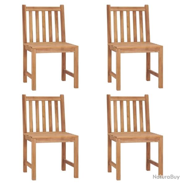 Chaises de jardin lot de 4 Bois de teck solide