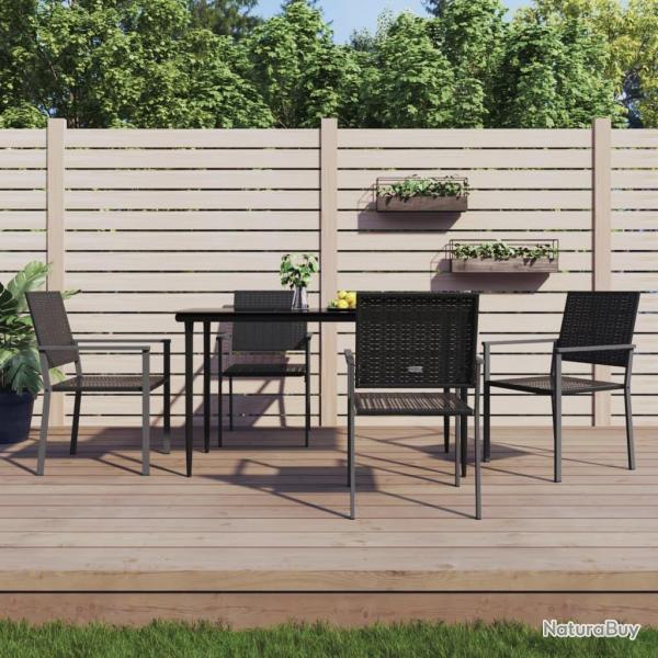 Chaises de jardin lot de 4 noir 54x62,5x89 cm rsine tresse alsavelo