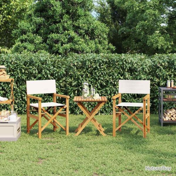Chaises de metteur en sc�ne pliantes lot de 2 Bois teck massif