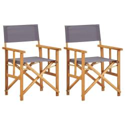 Chaises de metteur en sc&egrave;ne lot de 2 Bois massif d'acacia