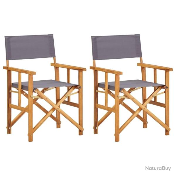 Chaises de metteur en sc�ne lot de 2 Bois massif d'acacia