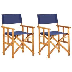 Chaises de metteur en sc&egrave;ne lot de 2 Bois massif d'acacia bleu
