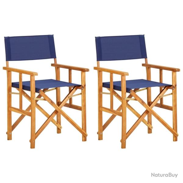 Chaises de metteur en sc�ne lot de 2 Bois massif d'acacia bleu