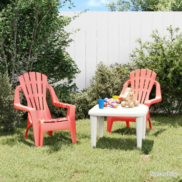 Chaises de jardin pour enfants lot de 2 rouge 37x34x44 cm PP alsavelo